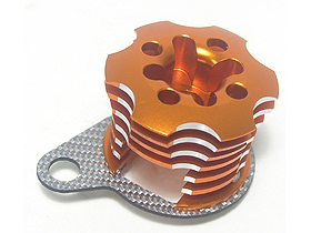 Kyosho Mini Inferno Speed Control Engine Heatsink - Orange W/ SSG Graphite Half8 - 3RACING MIF-020/OR/SG