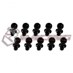 3RACING 7075 Aluminum 4.8mm Ball Stud L=4 (10 pcs) - Black - 3RAC-BS480475/BL