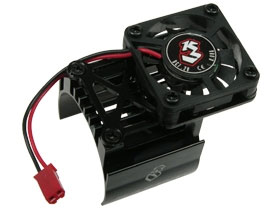 3RACING Extended Motor Heat Sink W/ Fan For 540 Motor (High Finger) - Black - 3RAC-MHS007/BL