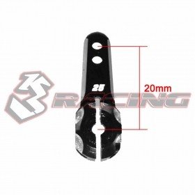 3RACING Futaba Single Arm 3.0mm V2(servo gear hole to ball end hole length:20mm)- Black - 3RAC-H2520/BK