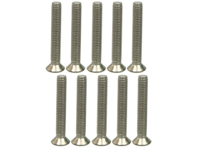 3RACING M2.6 x 18 Titanium Flat Head Hex Socket - Machine (10 Pcs) - TS-FSM2618M