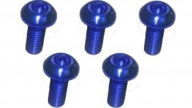 3RACING M3 x 8 AL7075 Button Head Hex Socket - Machine (5 Pcs) Blue - TS-BSM308AL/BU