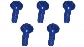 3RACING M3 x 10 AL7075 Button Head Hex Socket - Machine (5 Pcs) Blue - TS-BSM310AL/BU