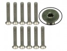 3RACING M3 x 20 Titanium Flat Head Hex Socket - Machine (10 Pcs) - TS-FSM320M