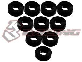 3RACING Aluminium M3 Flat Washer 2.0mm (10 Pcs) - Black - 3RAC-WF320/BK