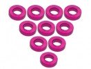 3RACING Common Hopup Aluminium Washer Aluminium M3 Flat Washer 1.5mm (10 Pcs) - Pink - 3RAC-WF315/PK