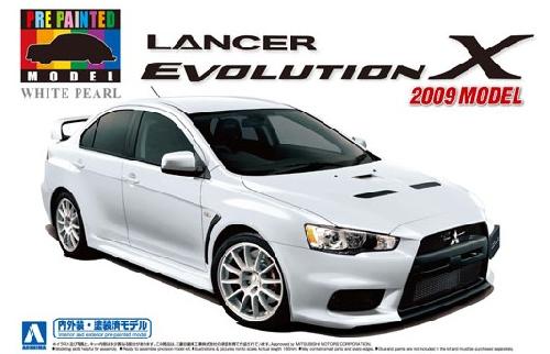 Aoshima AO-00803 - 1/24 Lancer Evolution X 2009 (Pearl White) Pre Paint Model