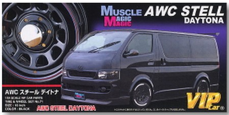 Aoshima #AO-38628 - 1/24 No.71 AWC Stell Daytona for Hiace VIP Car 16 inches Muscle Magic