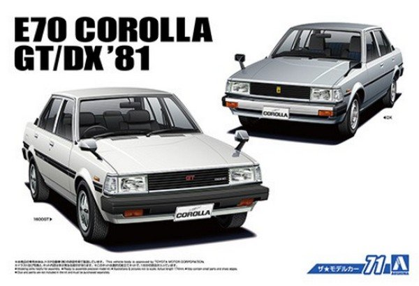 Aoshima 05524 - 1/24 Toyota E70 Corolla Sedan GT/DX '81 The Model Car No.71