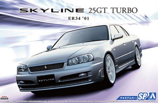 Aoshima 05596 - 1/24 Nissan ER34 Skyline 25GT Turbo '01 Custom Wheel The Model Car No.SP