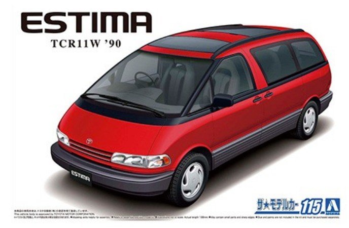 Aoshima 05753 - 1/24 Toyota Estima TCR11W 1990 Model Car No.115