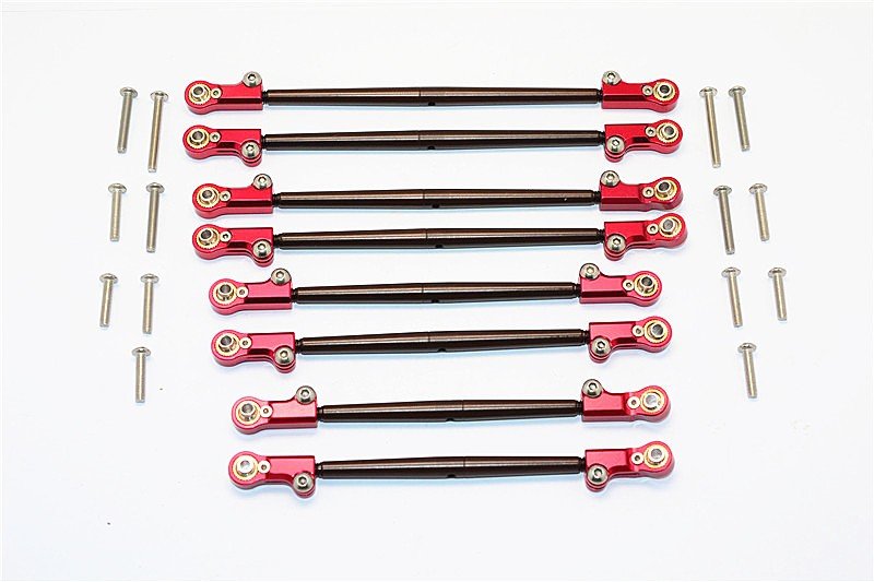 AXIAL Racing SCX10 II Aluminium Front+Rear Rod Link With Aluminium Ends - 8pcs set - GPM SCX2049A