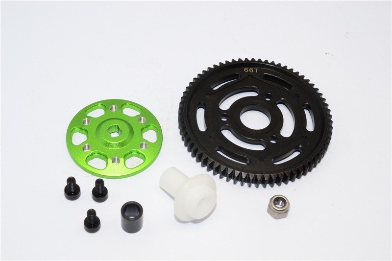 Axial Racing Yeti Aluminium Spur Gear Adapter + Steel Spur Gear 32 Pitch 66T (AX31065+AX31067) - 2pcs set - GPM YT1666T