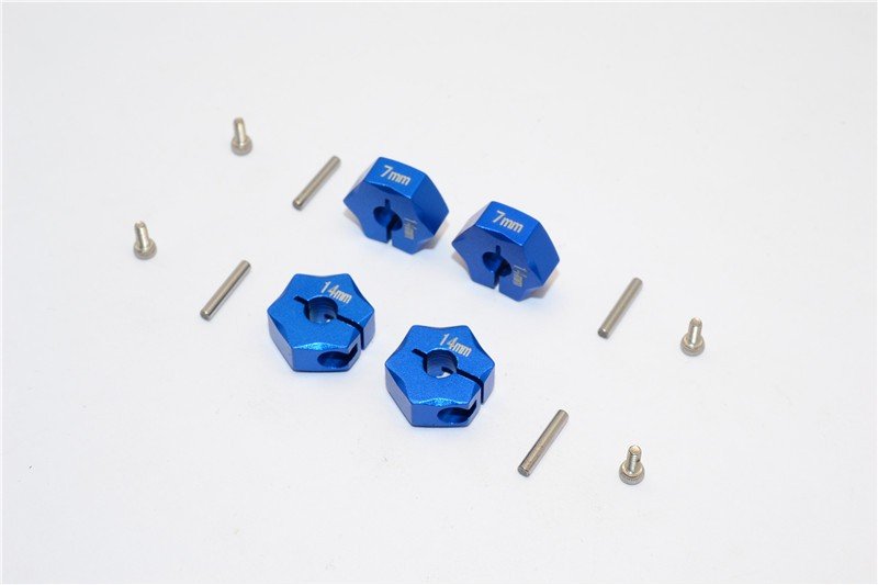 Aluminium Wheel Hex Adapter 14mmx7mm - 4pcs set - GPM HEX1407