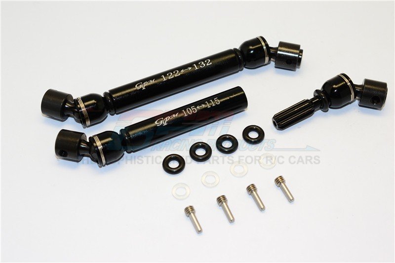 GMADE R1 ROCK BUGGY Steel+Aluminium Front + Rear Main Drive Shaft (F:122mm-132mm, R:105mm-115mm) - 2pcs set - GPM GM237SAA