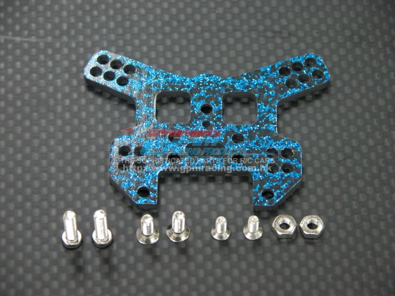 Kyosho Mini Inferno /Mini Inferno 09 Graphite Rear Damper Plate With Screws & Lock Nuts - 1pc set Blue Graphite - GPM GMIF030B