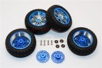 TRAXXAS TETON Aluminum Front +2.5mm, Rear +5.5mm Brake Disk + Wheels & Tires - 16pc set - GPM TET2555FR10A