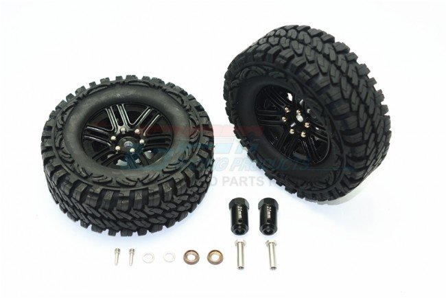 TRAXXAS TRX4 TRAIL CRAWLER Aluminum 6 Pole Wheels & Crawler Tire + 23mm Hex Adapter - 12pc set - GPM TRX4689/23MM