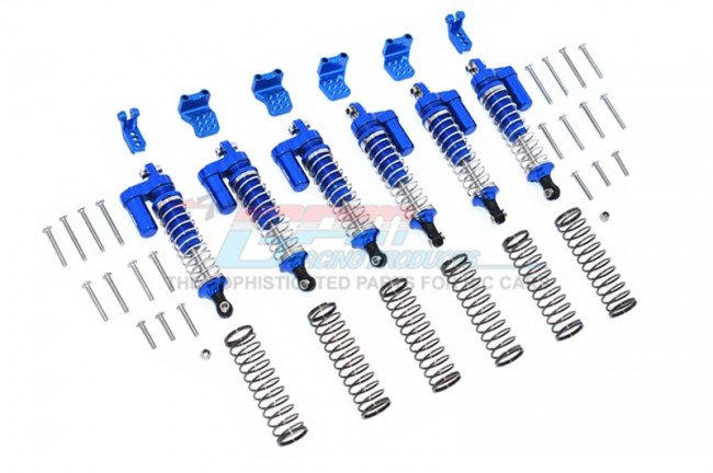 TRAXXAS TRX6 MERCEDES-BENZ Aluminum L-shape Piggy Back Spring Dampers 90mm+Adjustable Damper Mount (Multiple Positioning Holes) - 42pc set - GPM TRX6090BZFRL