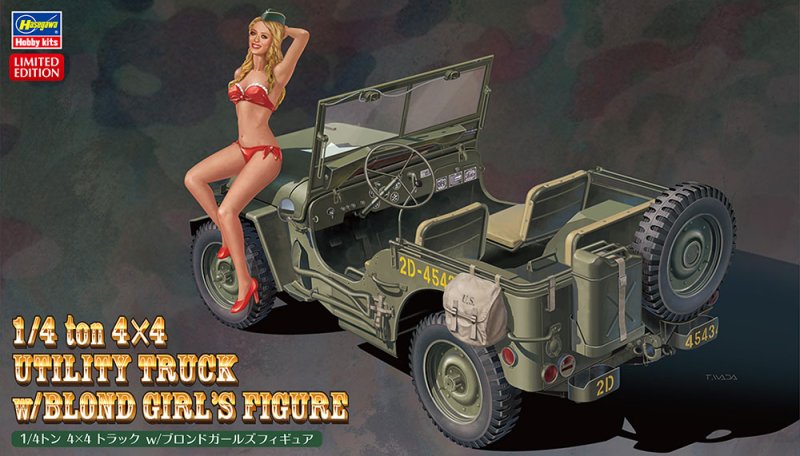 Hasegawa SP449 - 1/24 1/4-ton 4x4 Utility Truck w/Blond Girl\'s Figure 52249