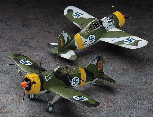 Hasegawa 01992 - 1/72 B-239 Buffalo Finnish Air Force Aces Combo two kits in the box