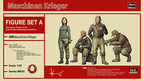 Hasegawa 64002 - MK02 1/20 Ma.K. Maschinen Krieger Figure Set A Mercenary Troops Arms Cold District Maintenance Soliders