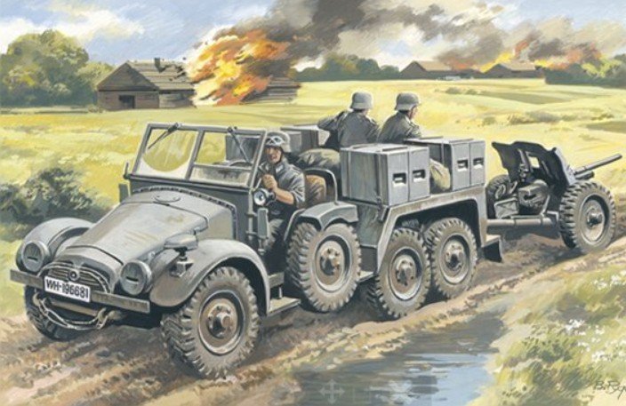 ICM 72461 - 1/72 Krupp L2H143 Kfz.69 W/PaK 36, German Artillery Tractor