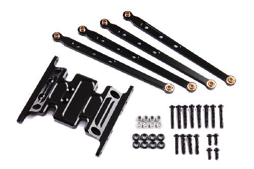 Axial Racing SCX-10 Dingo Aluminum Skid Plate & Linkage Set (Black)