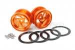 Aluminum 2.2'' Cyclone Style Wheels - Orange