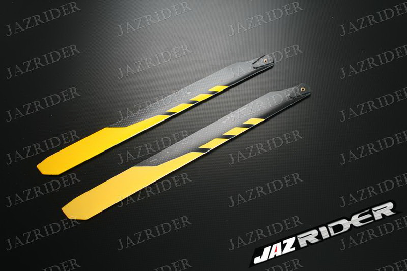 325mm Carbon Fiber Main Rotor Blade (Yellow with Black) (Round Corner) Parts For Esky EK1H-E013/14 Belt CP, E015 Belt CP (Carbon), Align 450 450X / XL SE SE V2 HDE, Walkera 39# Helicopter - Jazrider Brand [JR-HBL-00017]