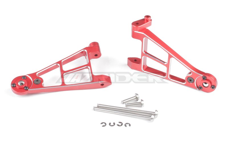 Tamiya Hotshot, Hotshot II/2, Boomerang 4WD Aluminum Front Lower Suspension Arms (Red)