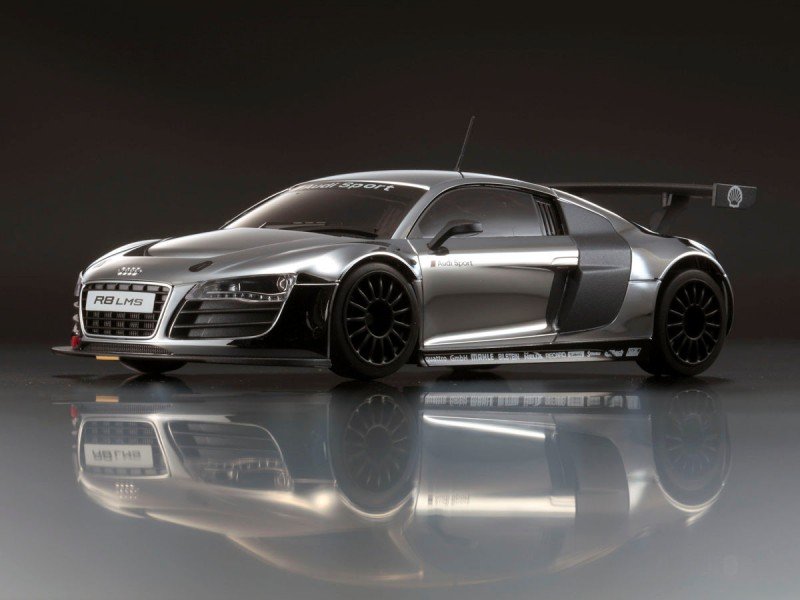 Kyosho MZP419CS - Mini-Z Auto Scale Collection Audi R8 LMS Polished Aluminium (50th Anniversary Edition)