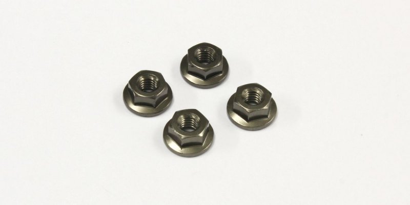 Kyosho 1-N4045FA-GM - Nut(M4x4.5)Flanged (Alumi/Gunmetal/4pcs)