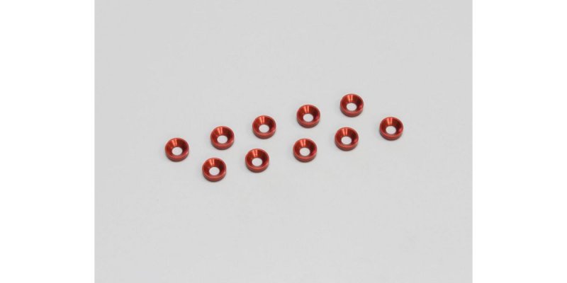 Kyosho W0146R - M3 Flat Head Washer (Red/10pcs)