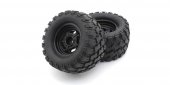 Kyosho KBTH001BK - Gluedtire&wheel(MAD WAGON VE/Black/2pcs)