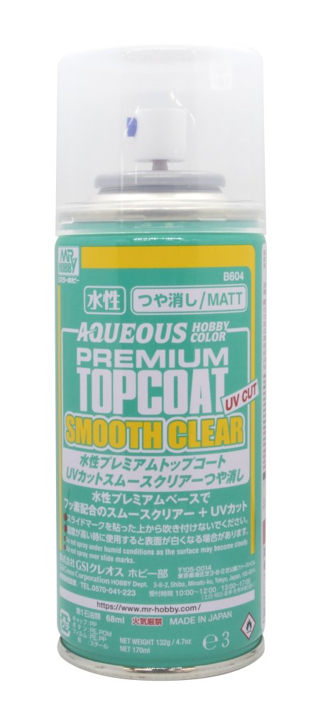 Mr.Hobby B604 - Aqueous Premium TOP COAT UV-CUT Smooth Clear 170ml