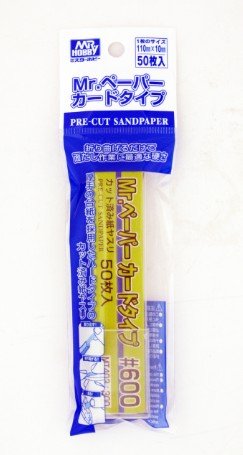 Mr.Hobby MT403 - Mr.Paper Card Type (Pre-Cut) Sand Paper #600 (50pcs)