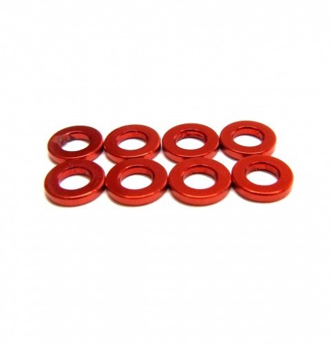 RACEOPT Aluminium 3mm Washer 8pcs , 1.0mm - Orange (RO-AW10-O)