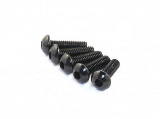 RAD-AC-30004 M3x10mm Aluminum Button Head Screw, Black, 5 pcs