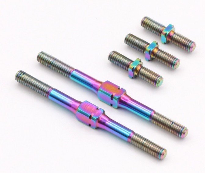 ROCHE 350200 P12 EVO Titanium Turnbuckle Set, Rainbow Color, 5 pcs)