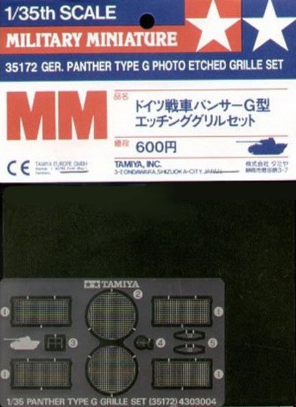 Tamiya 35172 - 1/35 German Panther Type Ausf.G Photo-etched Grille Set