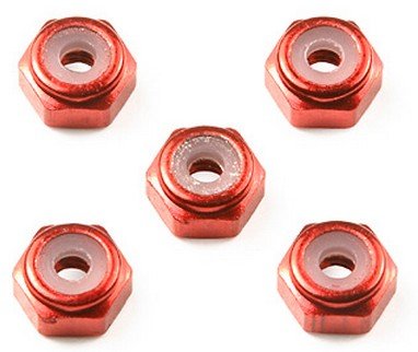 Tamiya 94856 - 2mm Aluminum Lock Nut Red 5pcs