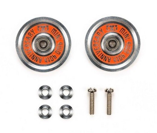 Tamiya 95643 - Mini 4WD 40th Anniversary 19mm Aluminium Ball-Race Ringless Rollers