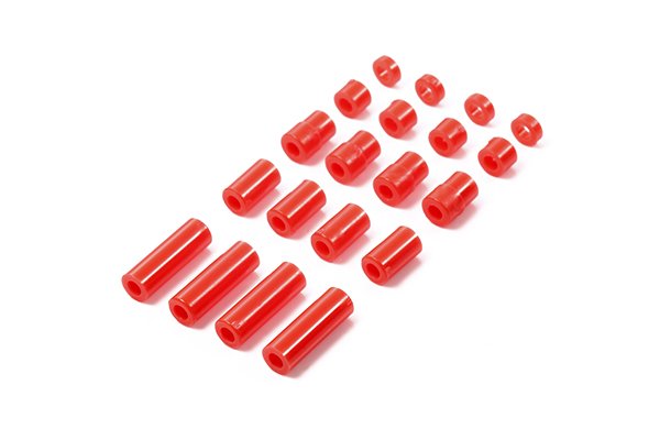 Tamiya 95400 - Lightweight Plastic Spacer Set (12/6.7/6/3/1.5 , Red)