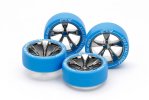 Tamiya 95654 - Jr Low Profile Small Diameter Tires/Black Plated 5-spoke Wheels TMAC 2024 Special Edition