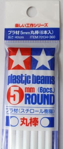 Tamiya 70134 - Plastic Beams 5mm Round (6 Beams)