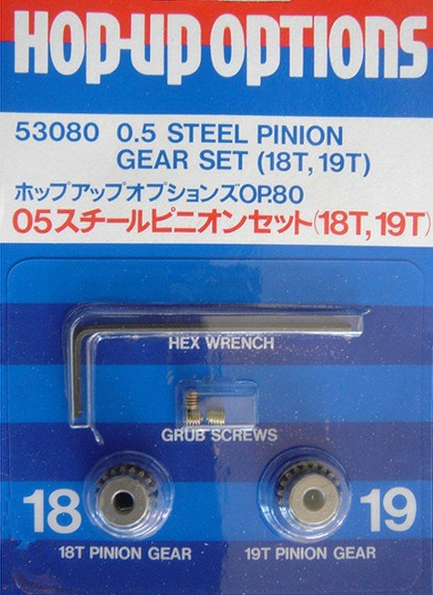 Tamiya 53080 - RC Pinion Set 18/19T 0.5 OP-80