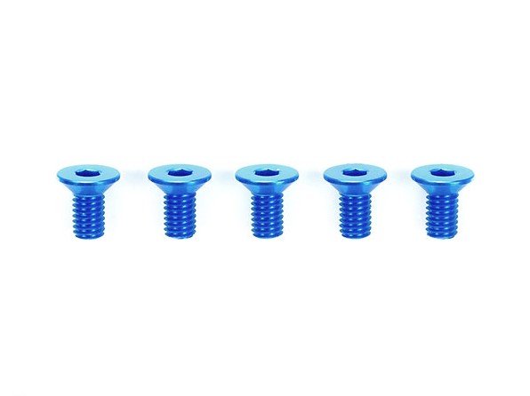 Tamiya 42328 - TRF 3x6mm Countersunk Hex Head Screws HG Aluminium (Blue/5 Pcs.)