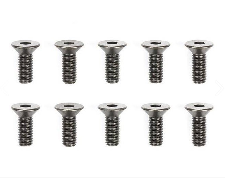 Tamiya 51627 - 3x8mm Countersunk Hex Head Screws (Steel, 10 Pcs.) SP-1627