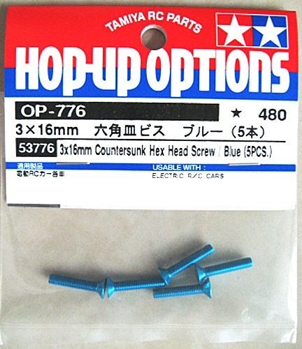 Tamiya 53776 - 3x16mm Countersunk Hex Head Screw / Blue OP-776